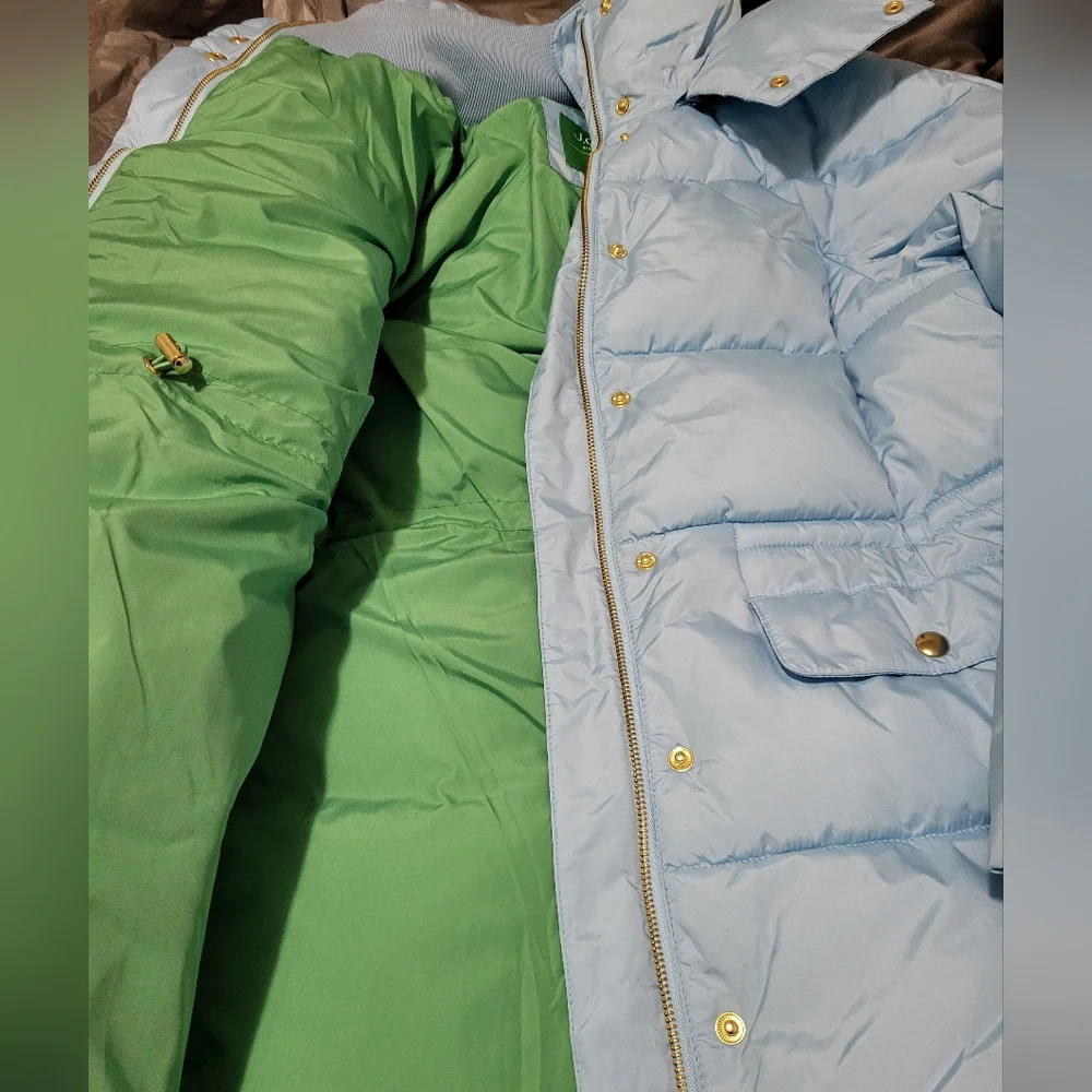 J. Crew Blue Puffer Coat